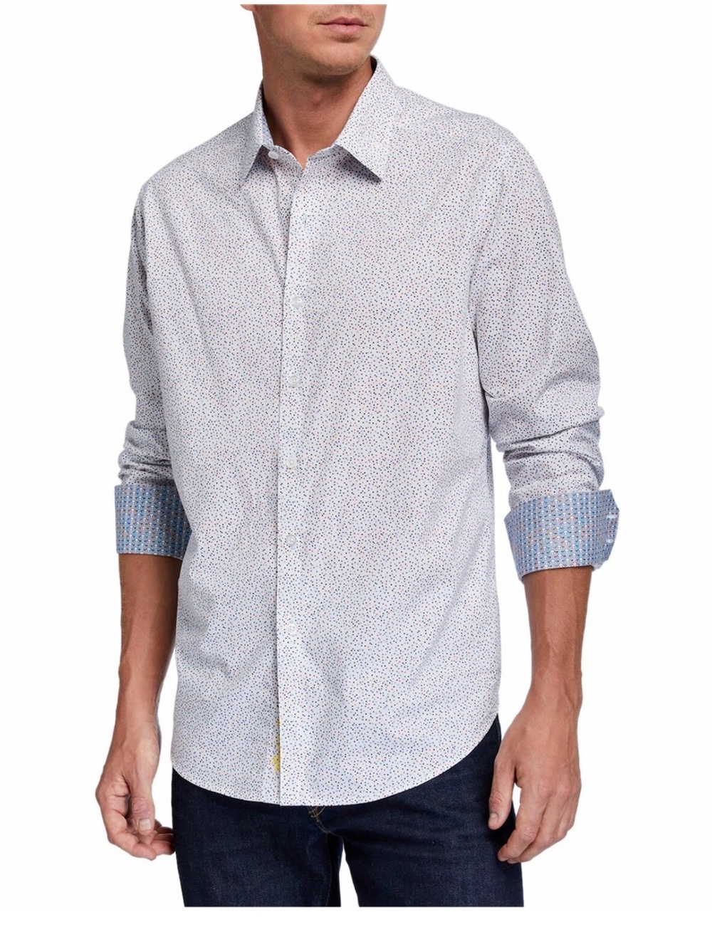 Robert Graham White Micro-Dot Long Sleeve Button-Down Shirt